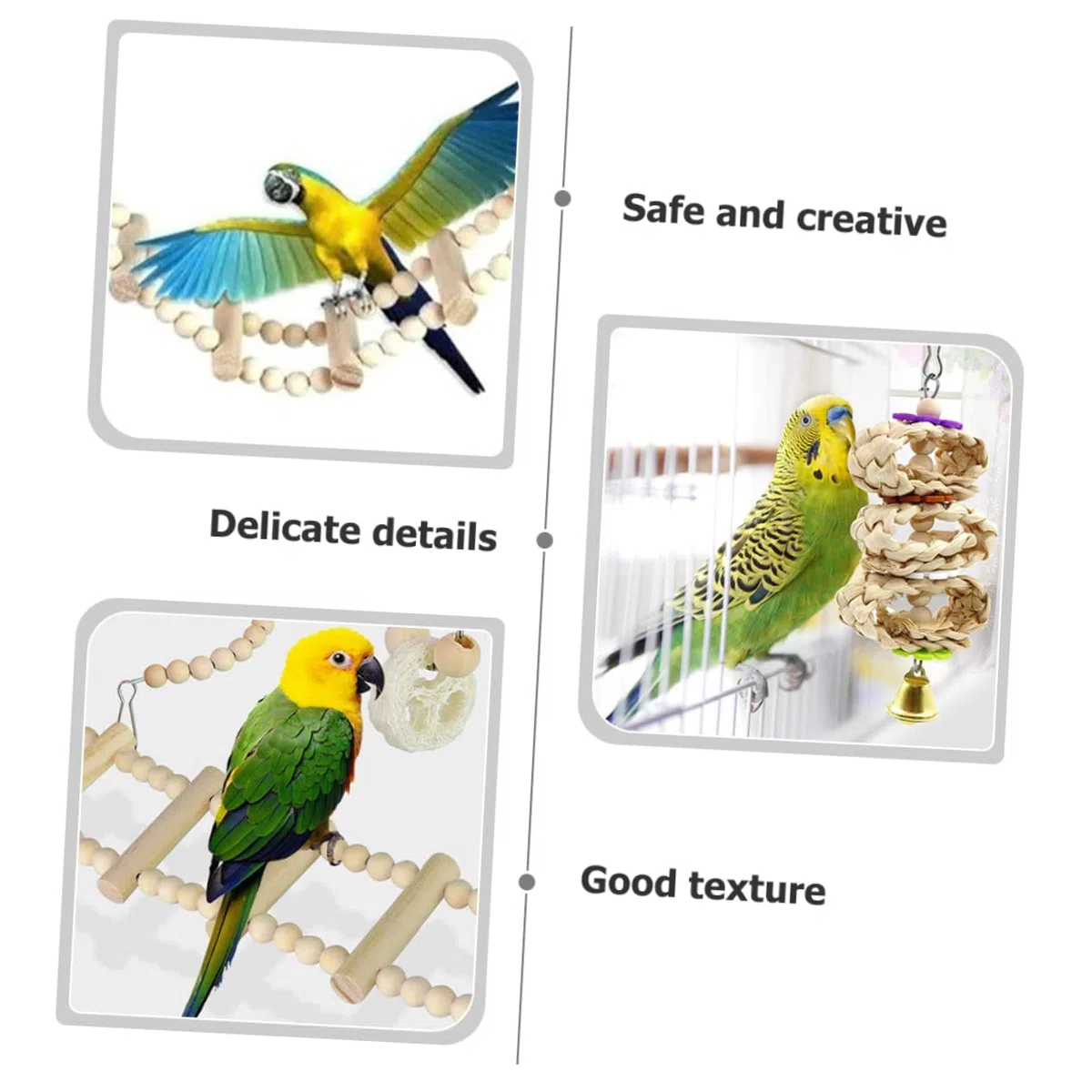 Yardwe 2juegos Juguete para Aves Escalera De Madera para Periquitos para Masticar y Entrenamiento para Ejercicio y Desarrollo De Habilidades