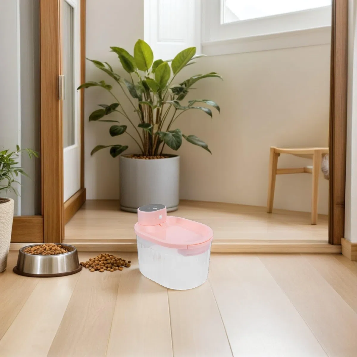 ARTIBETTER Fuente de Agua para Perros y Gatos, Fuente de Agua Automática para Mascotas, Inalámbrica con Sensor de Movimiento, 3l, 2600mah, Rosa, Abs, para Interiores