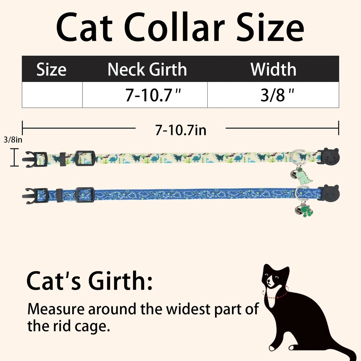 Collar de gato, paquete de 2 collares de algodón con campanas, collares separables para niñas, niños, gatos, gatitos