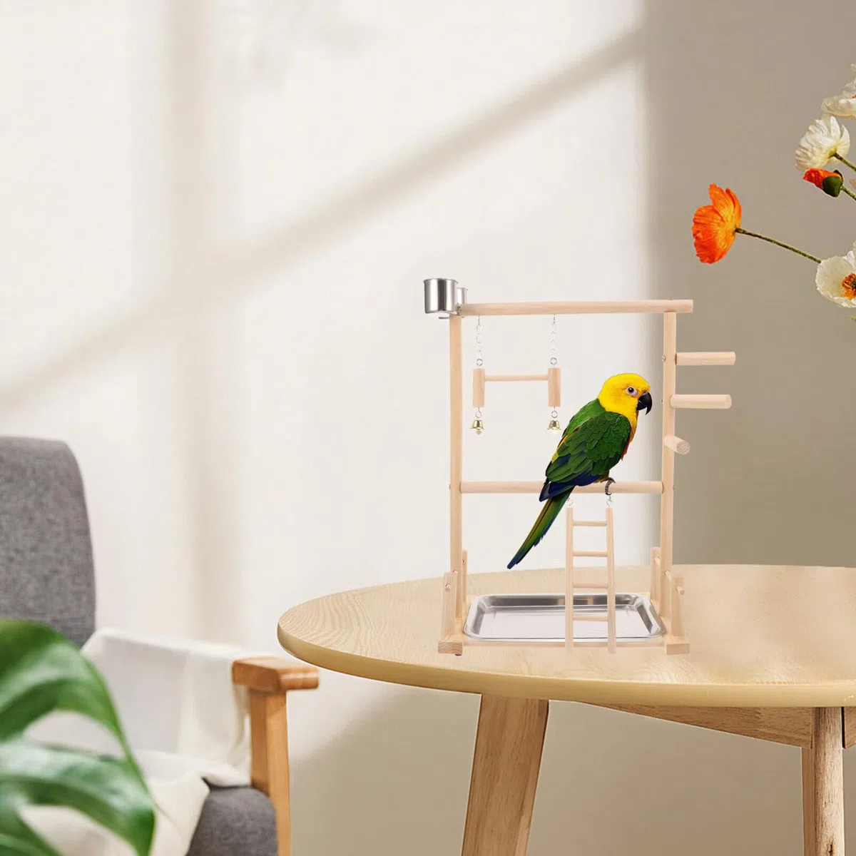 POPETPOP 1juego Soporte De Percha para Aves De Natural Estable y Duradero para Periquitos y Aves Pequeñas para Voladeras y Entrenamiento Casa