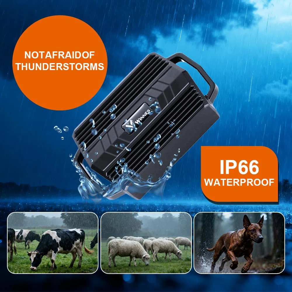 TKMARS Collar GPS 4G para Perros de Caza Caballos Vacas Ovejas 3000mAH Batería Localizador GPS para Animales Grandes Resistente al Agua IP66 Seguimiento en Tiempo Real, Alerta de Geocerca TK935