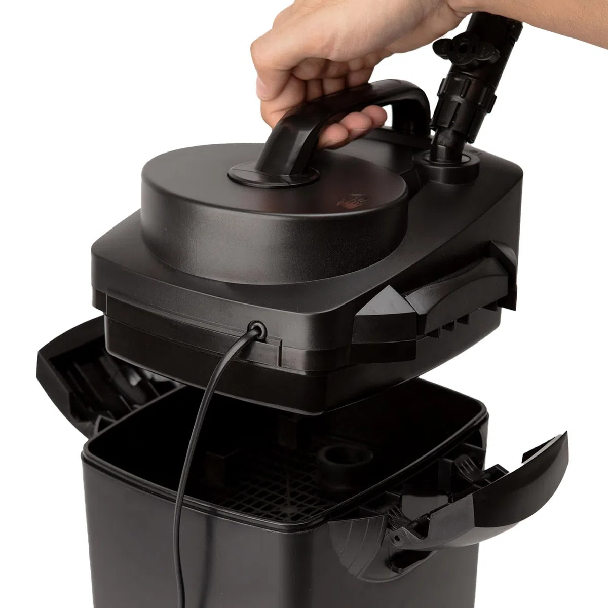AQPET Halo 200 - Filtro Externo Profesional para acuarios, silencioso, con Materiales filtrantes, Alcance Ajustable, Inicio táctil y Sistema Anti-sobrecalentamiento, para acuarios de hasta 200 litros