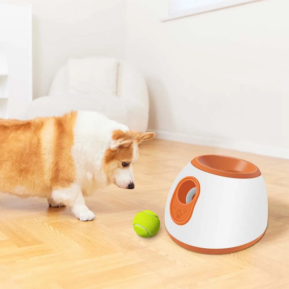 Dispensador de Pelotas para Perros, Juguete para Exteriores, Dispensador Automático de Pelotas, Máquina Lanzadora de Juguetes para Perros Que Estimulan Mentalmente