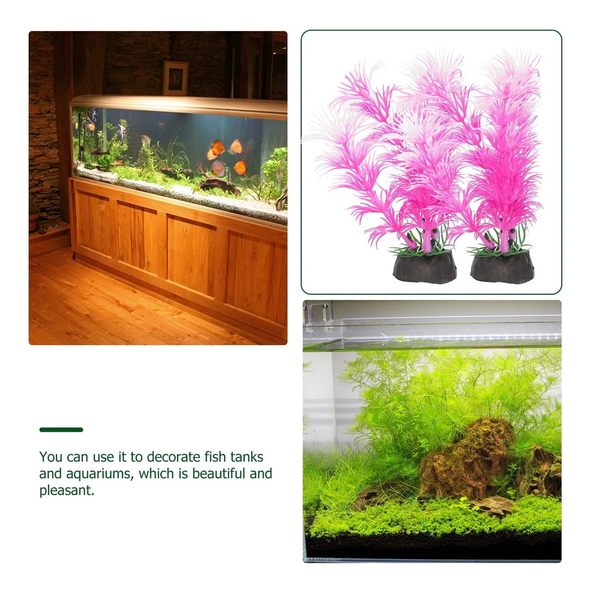 Plantas Artificiales para acuarios, Plantas Artificiales for Acuario 10 Piezas Multicolor
