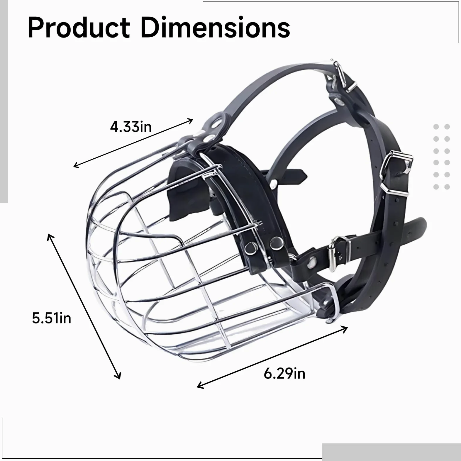 Bozal de metal para perros, cesta bozal para perros muy grandes, para ladridos y mordeduras, hierro galvanizado con piel sintética, longitud 16 cm