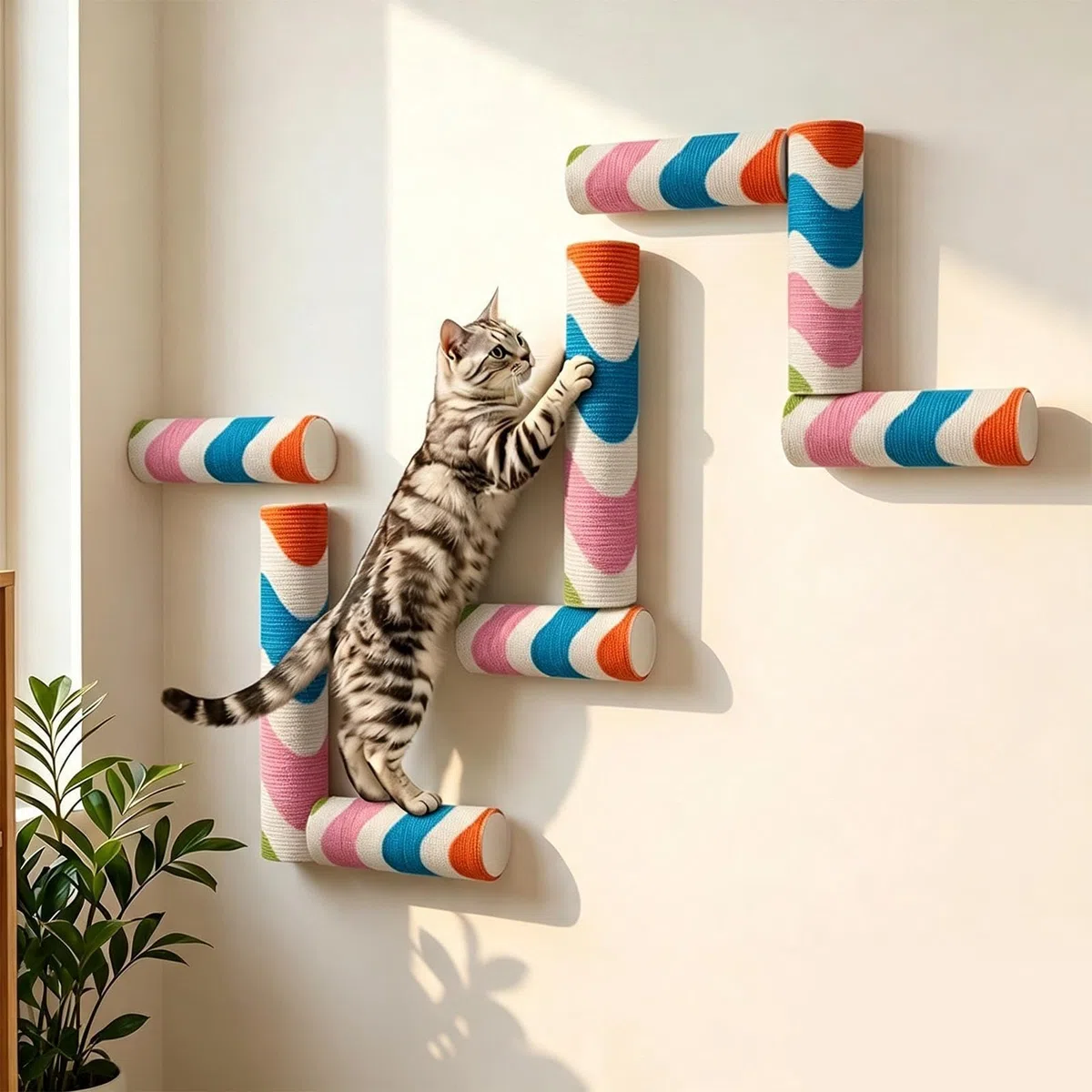 Alfombrilla adhesiva para rascar gatos, autoadhesiva, para montaje en la