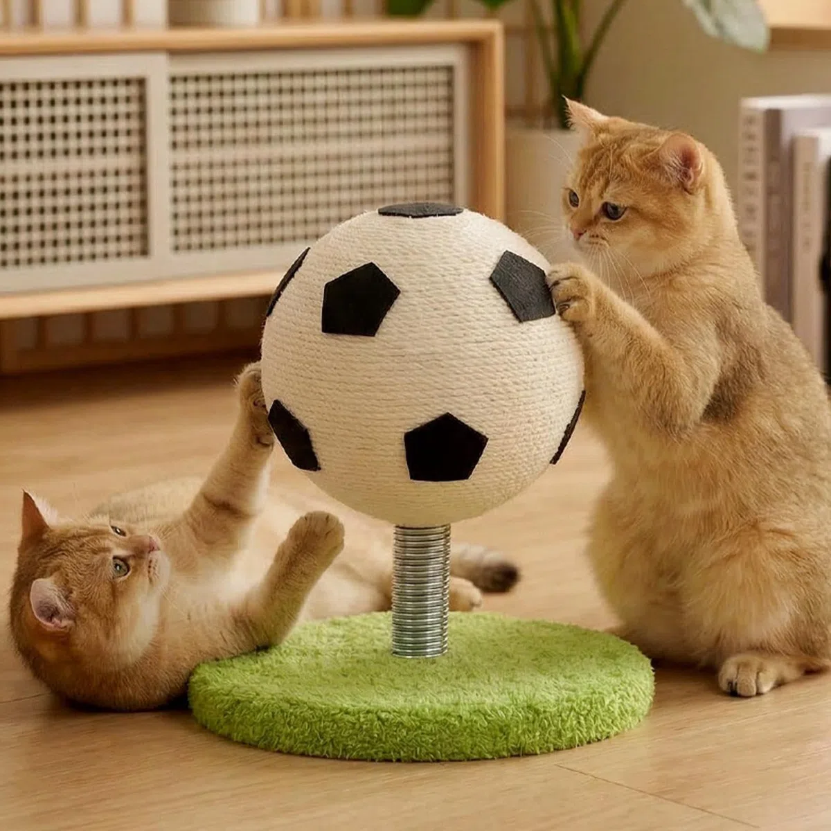 Pelota Rascador para Gatos Juguete de Fútbol Rascador para Mascotas | Pelota Ejercicio Gatos Interior para Alivio del Estrés y Diversión en Interior y Exterior Ejercicio y Entrenamiento