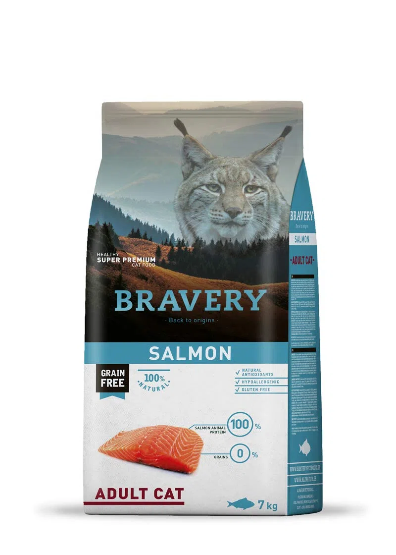 BRAVERY Croquetas de salmón para Gatos 7 kg