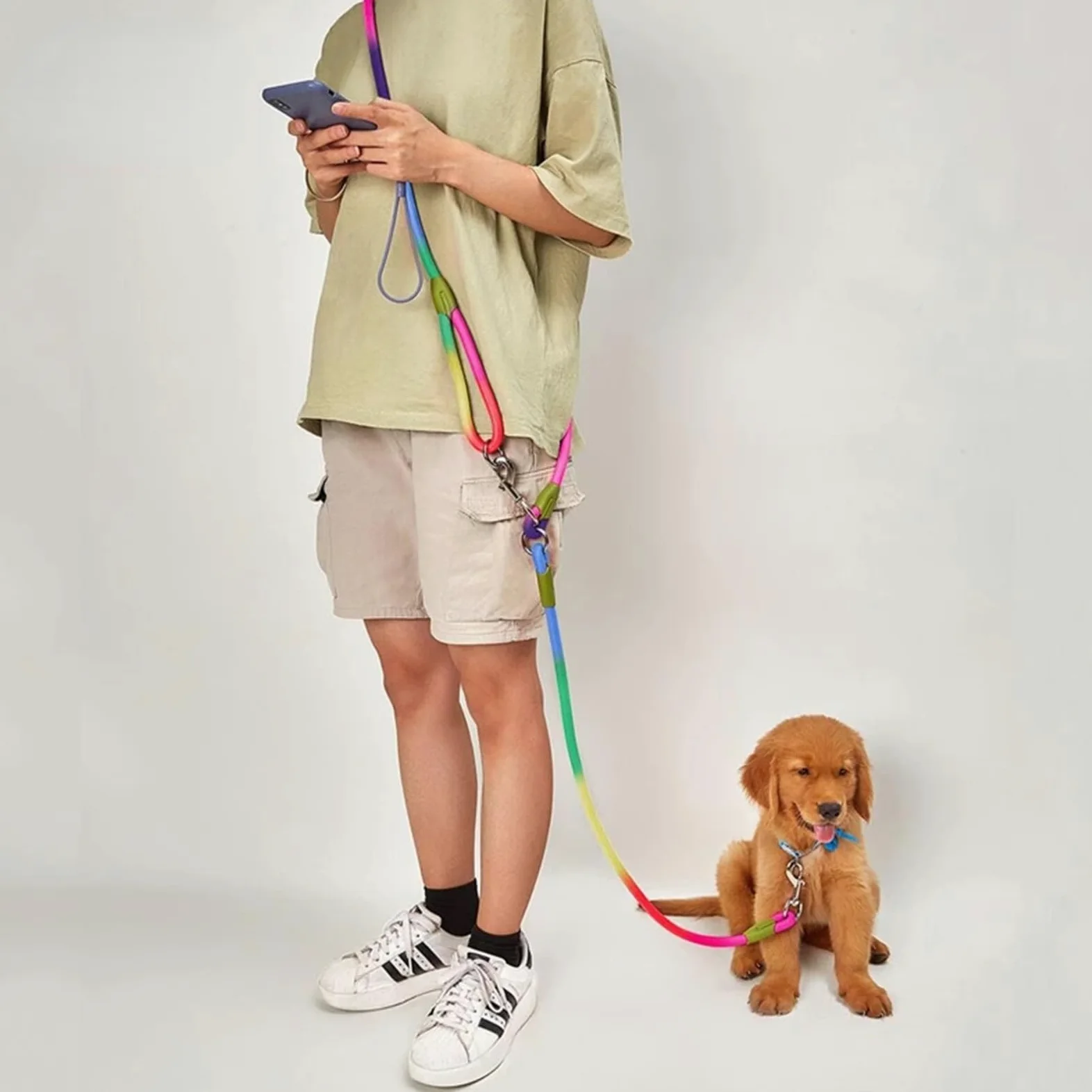Correa Perro para Correr Cadena de tracción de Nailon for Perros pequeños y Grandes.(Black)
