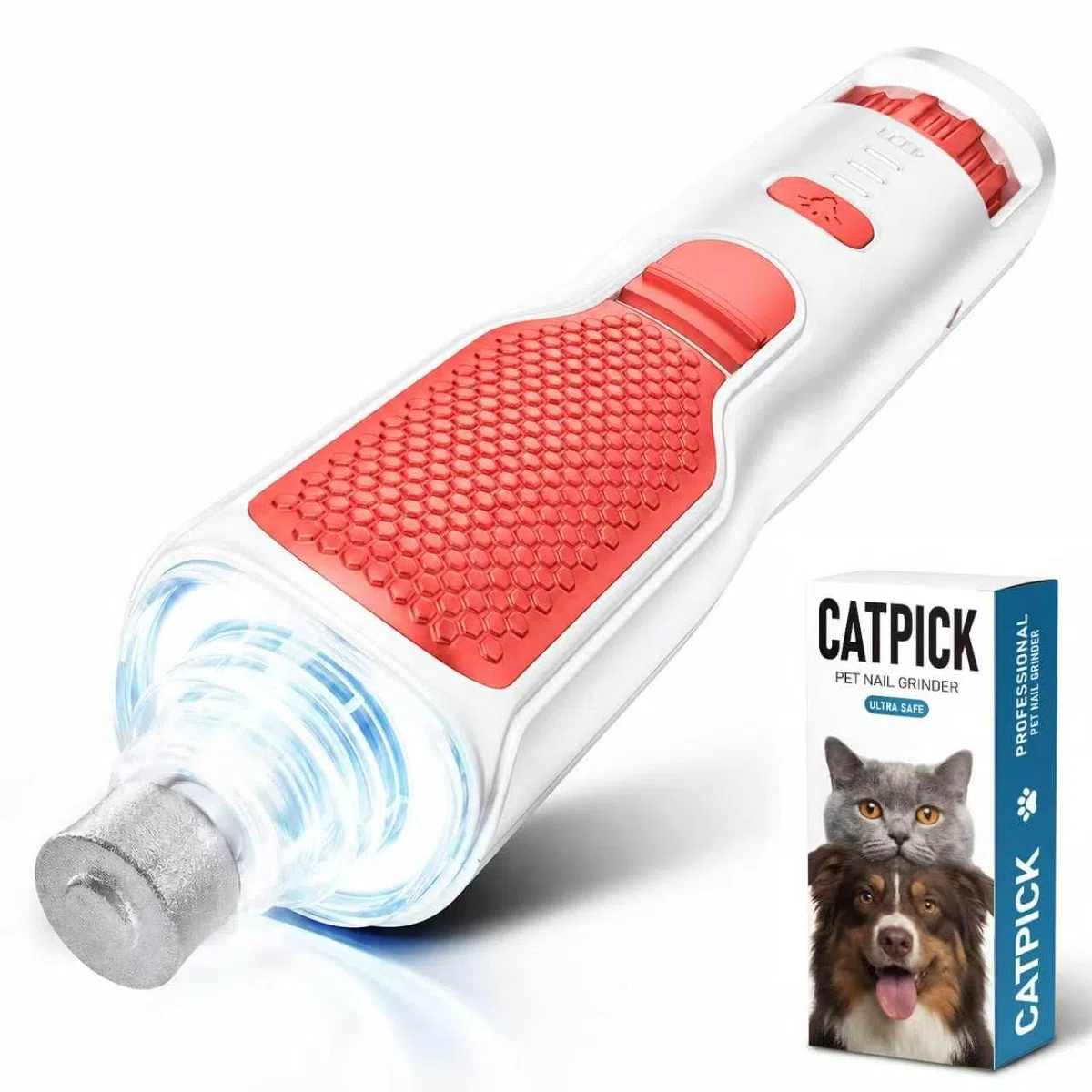 Molinillo de uñas para perros, 7 velocidades y luz LED de 360°, molinillo de uñas profesional para perros y gatos, cortador eléctrico de uñas para perros, herramienta de aseo y alisado para patas