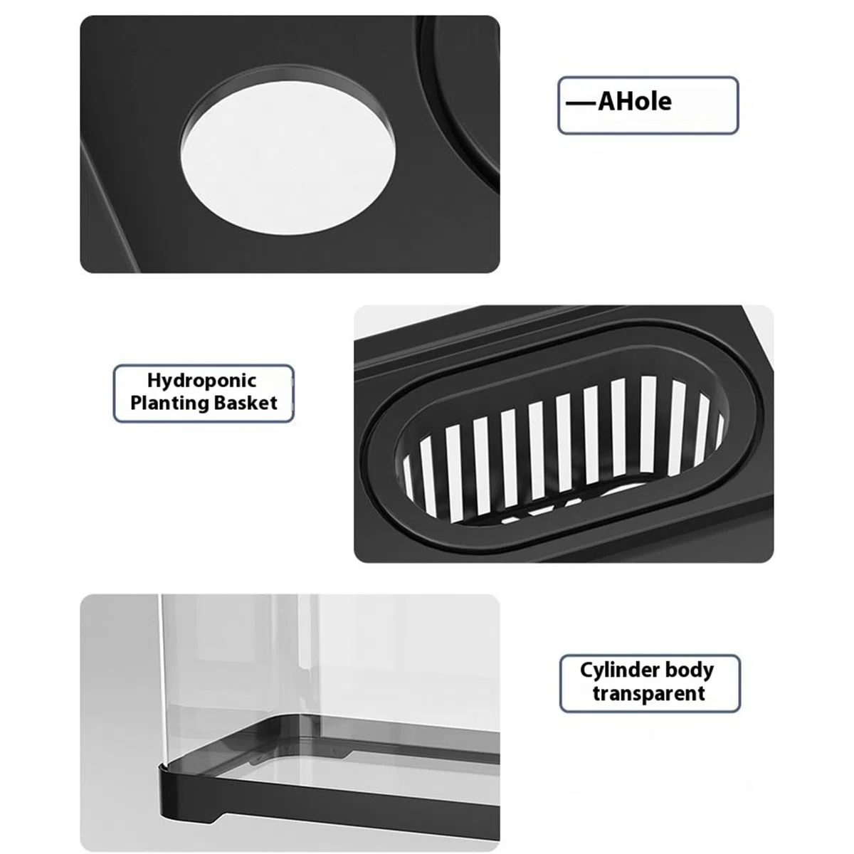 Kit de iniciación de pecera, Acuario de Vidrio con de Filtro, Tanque de con Accesorios de decoración de luz LED, Kit de Paisaje subacuático, Juego de Acuario de Vidrio Compacto para Sala