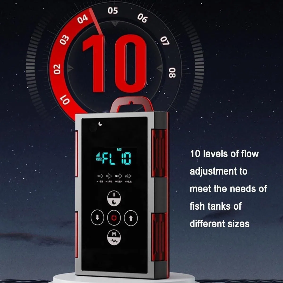 Bomba para hacer ondas de acuario con controlador de pantalla LED, flujo cruzado ajustable para circulación de agua ultra silenciosa en acuarios de agua salada y agua dulce