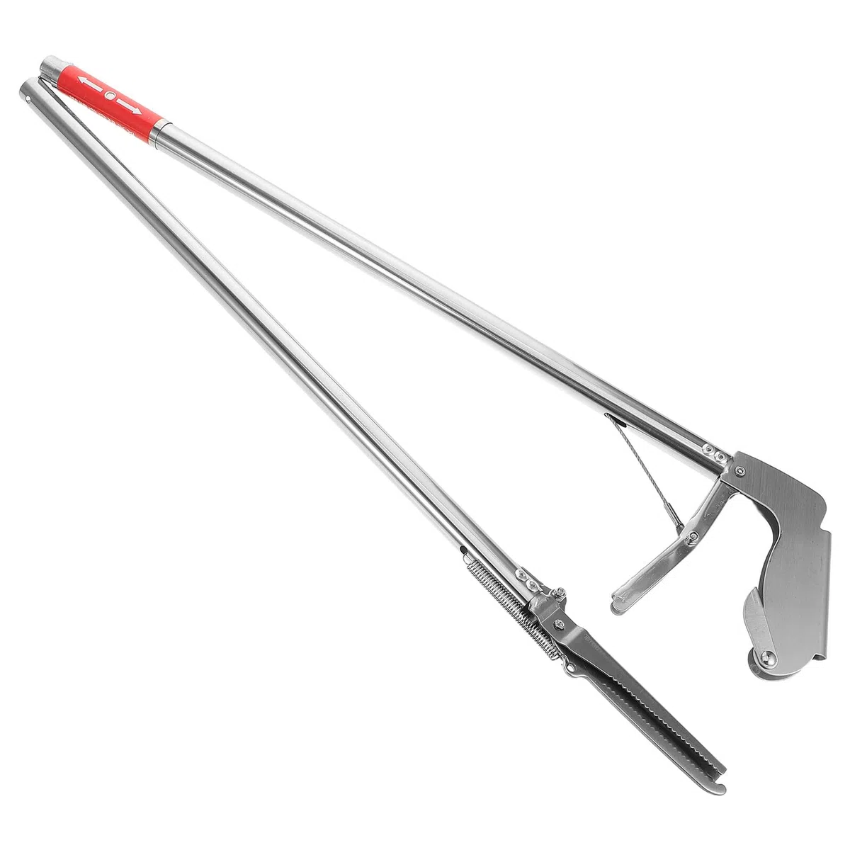 TOYANDONA Pinzas para Serpientes y Captura de Reptiles de Acero Inoxidable, Boca Recta, Longitud Extendida de 120 Cm Cierre Plegable, Herramienta de Agarre Resistente para Pesca