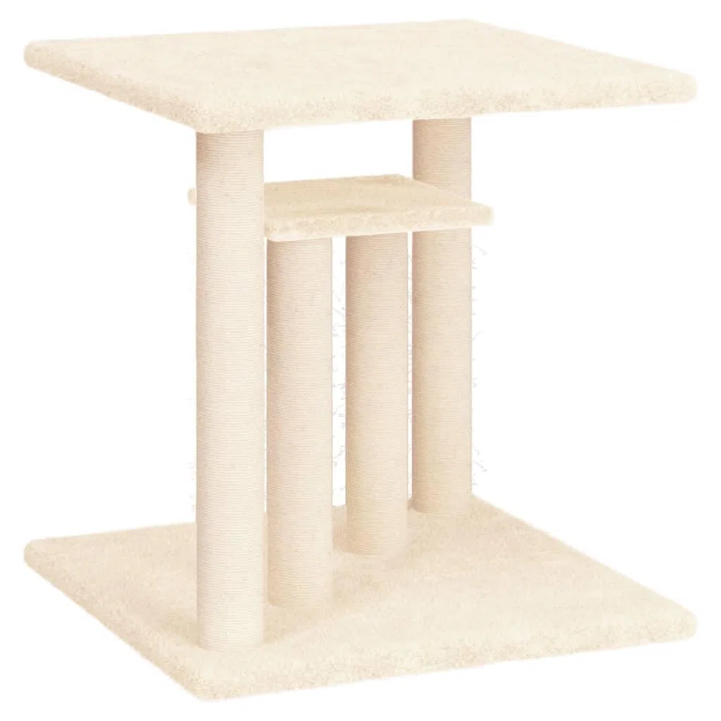 Postes rascadores para Gatos con Plataformas Crema 50 cm, ZEYUAN Rascador Gato, Arbol Rascador para Gatos, Gatos Accesorios, Torre Gatos, Arranhador para Gatos, Casa para Gatos
