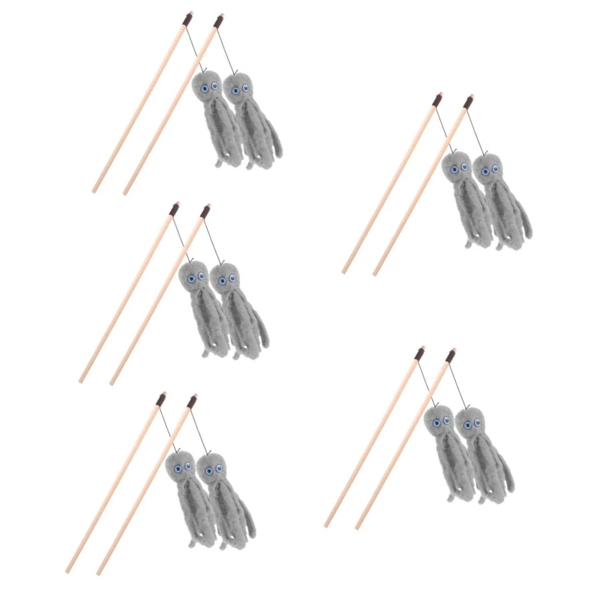 Yardwe 10 Piezas Masticar Juguetes Juguete para Mascotas Juguetes interactivos para Gatos de Interior Peluche Juguete para rascar Gatos Varita de Juguete para Gato un Tipo Divertido Vara