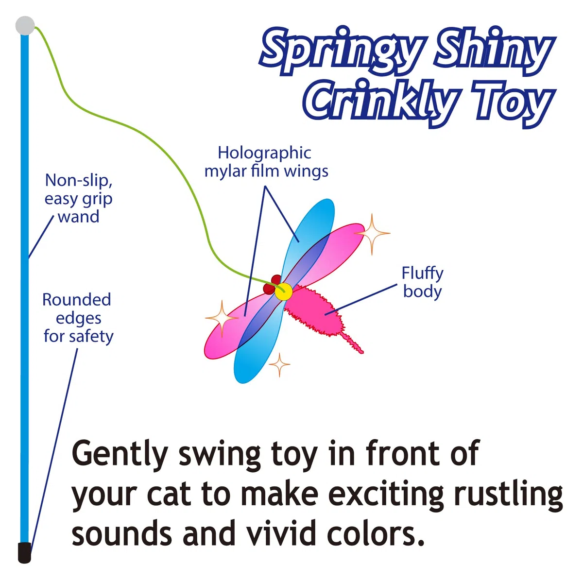 Necoichi Crinkly Critters - Juguete Interactivo de Plumas de Gato número 1 Japón
