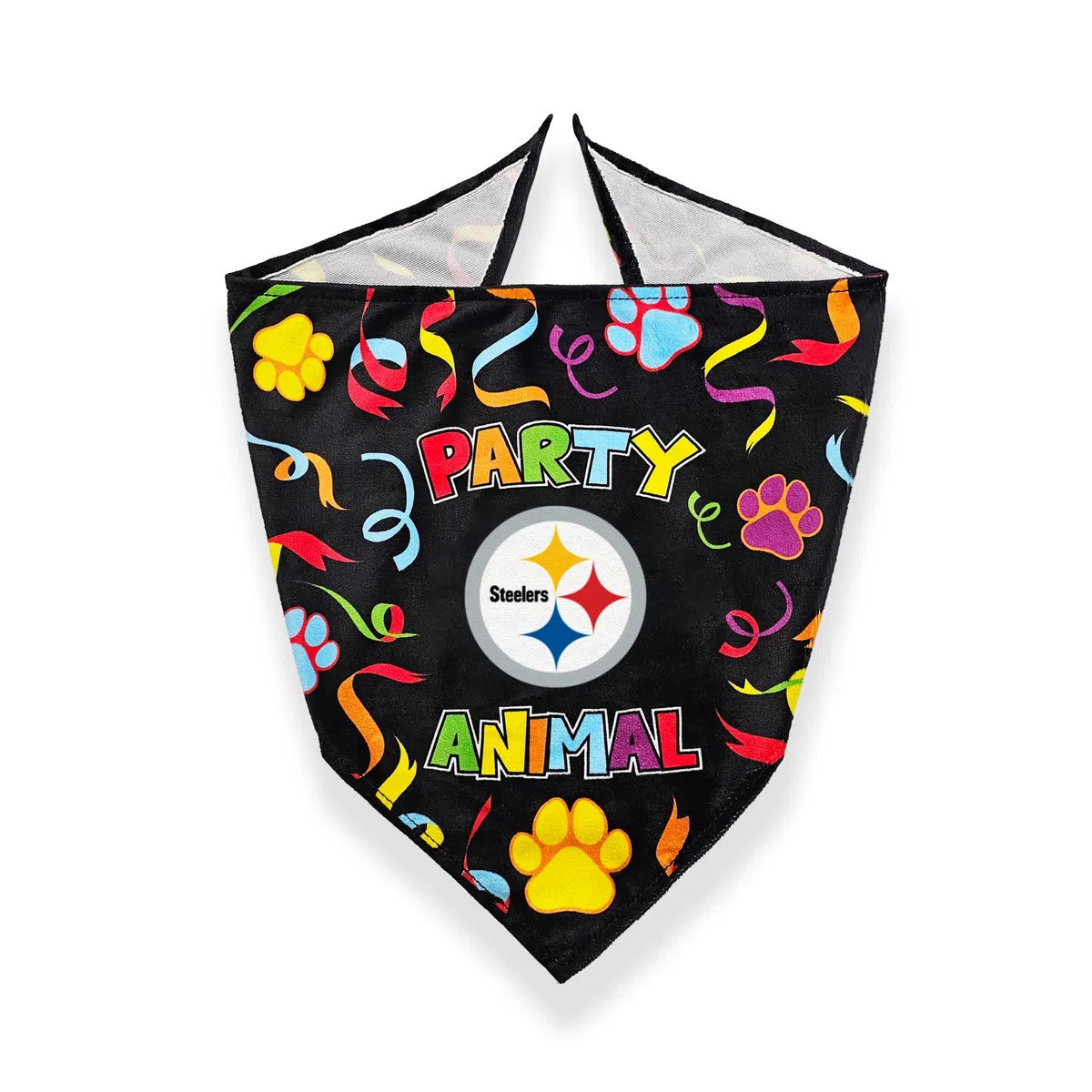 NFL Pittsburgh Steelers - Juego de Fiesta de cumpleaños para Perro, 9 Piezas con 1 Bandana de fútbol pequeño/Mediano, 1 Pancarta, 1 Juguete para Pastel de cumpleaños y 6 Globos del día B, Juego de