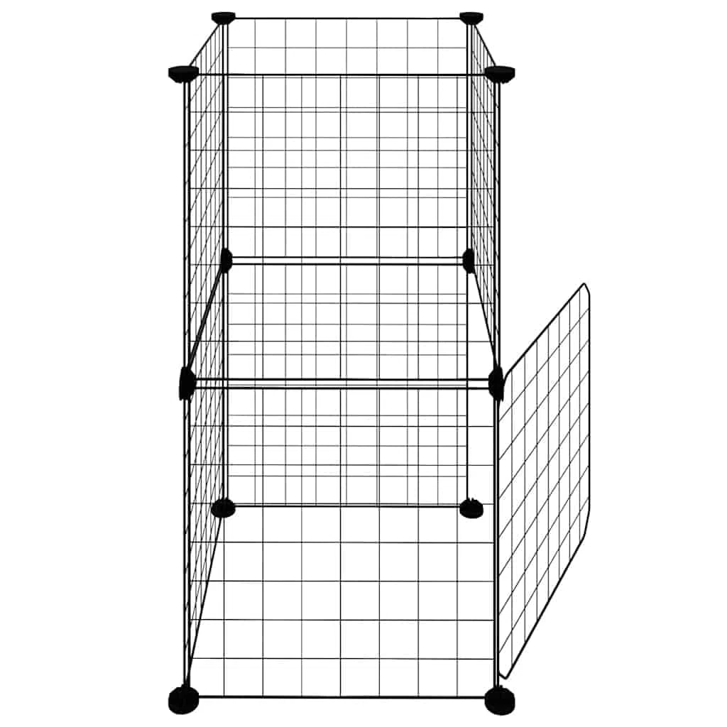 8-TLG - Jaula para mascotas de acero con recubrimiento en polvo, 35 x 35 cm, con puerta, plegable, para conejos, cobayas, hámsteres, roedores, hurones, versátiles, para interior y exterior