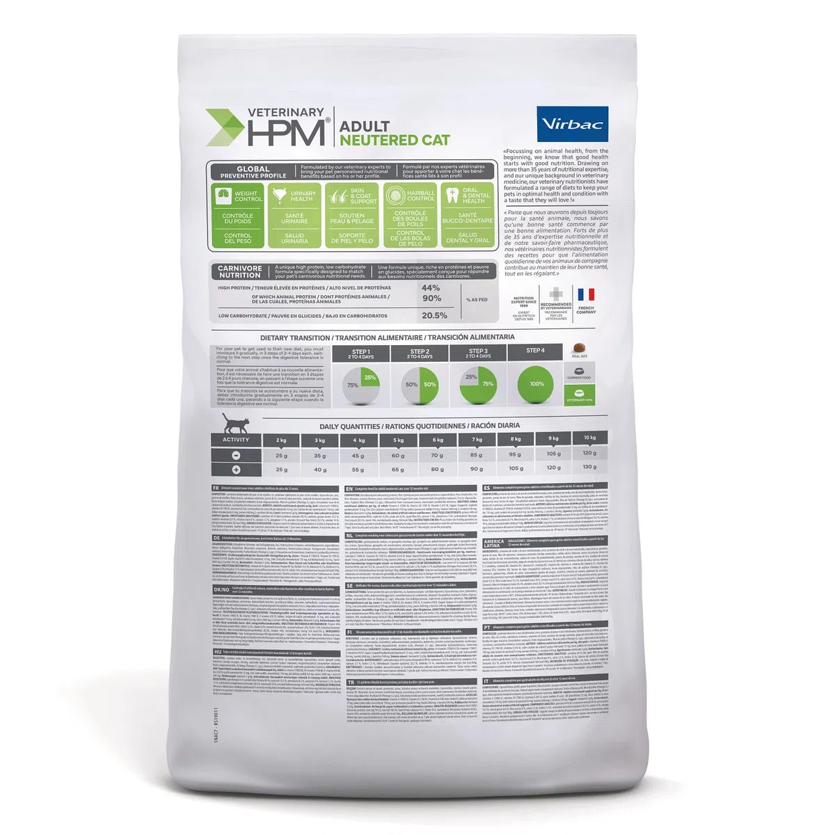 HPM Virbac Hpm Feline Adult Neutered 7Kg 7100 g