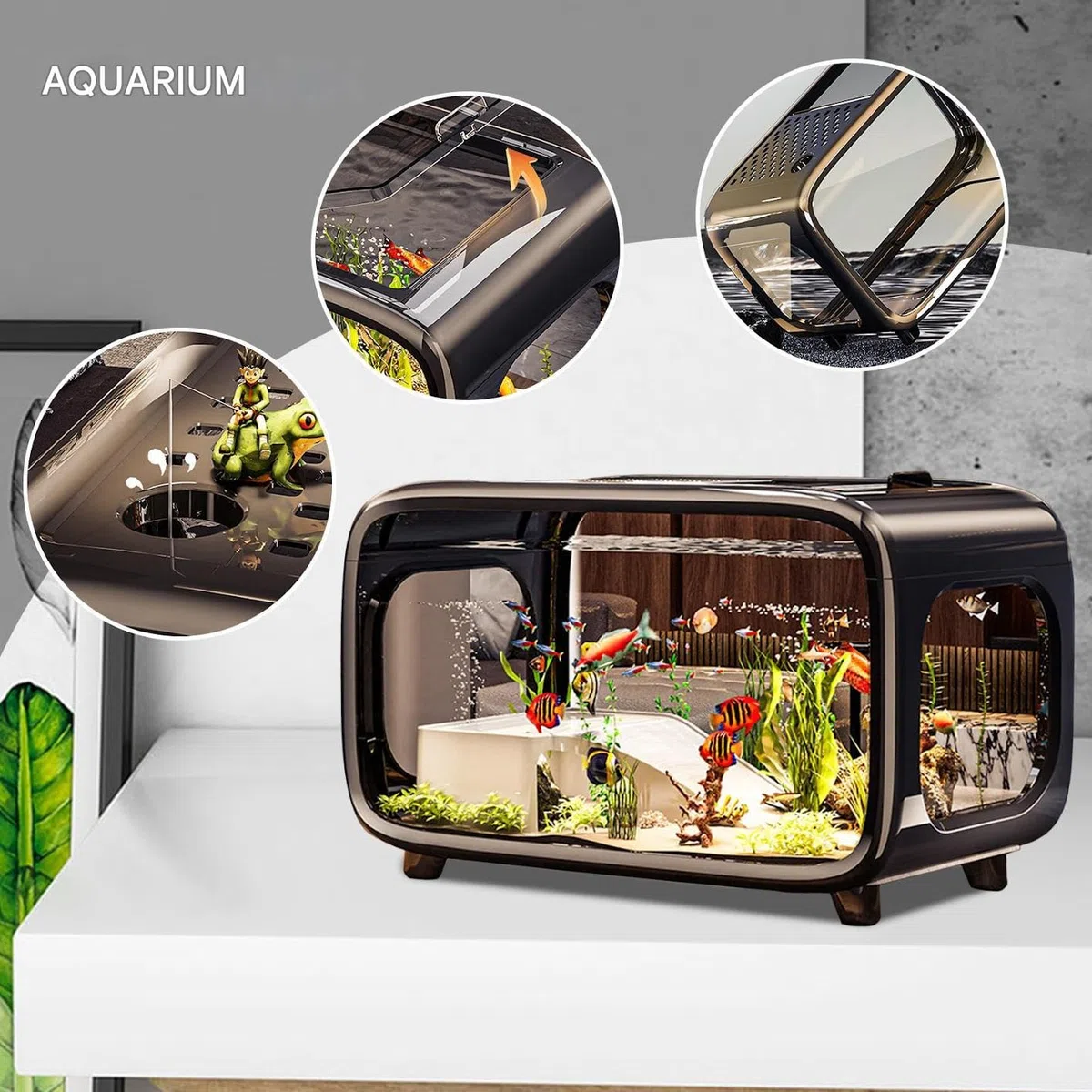 Acuario Pequeño Acuario Nano Mini De Acrílico Transparente para