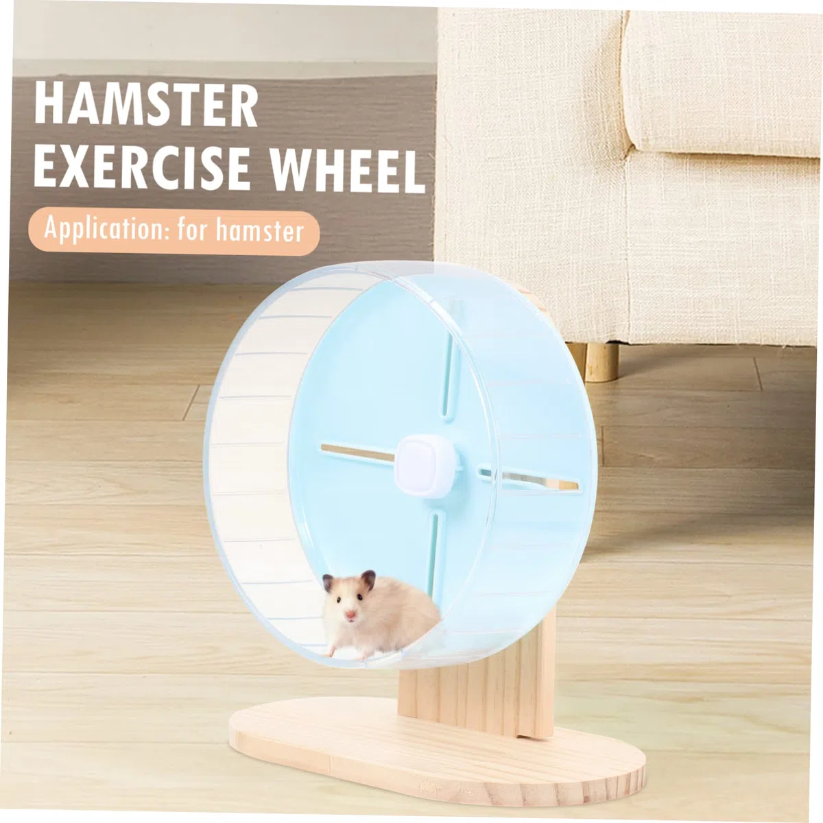 ibasenice Rueda Silenciosa para Hámster con Soporte de Madera Accesorio de Plástico para Pequeños Roedores Ejercicio para Mascotas Pequeñas como y Erizos Diseño Duradero y Transparente