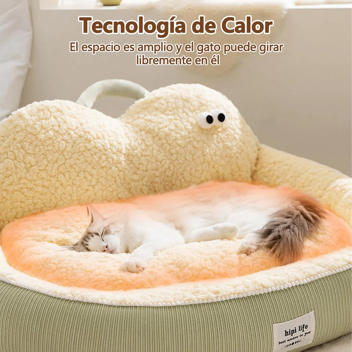 Galatée Cama Redonda Tipo Donut para Gatos, Cojín Lavable De Lujo para Perros, Sofá Mullido para Perros, Nido para Mascotas con Base Antideslizante(XL, Verde)