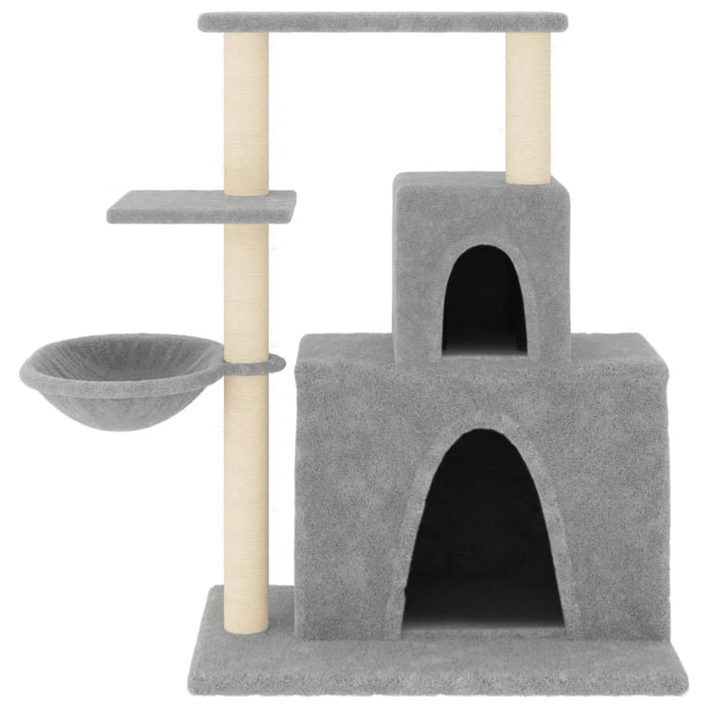 Rascador para Gatos con Postes de sisal Gris Claro 83 cm, CIADAZ Rascador Gato, Arbol Rascador para Gatos, Gatos Accesorios, Torre Gatos, Arranhador para Gatos, Casa para Gatos