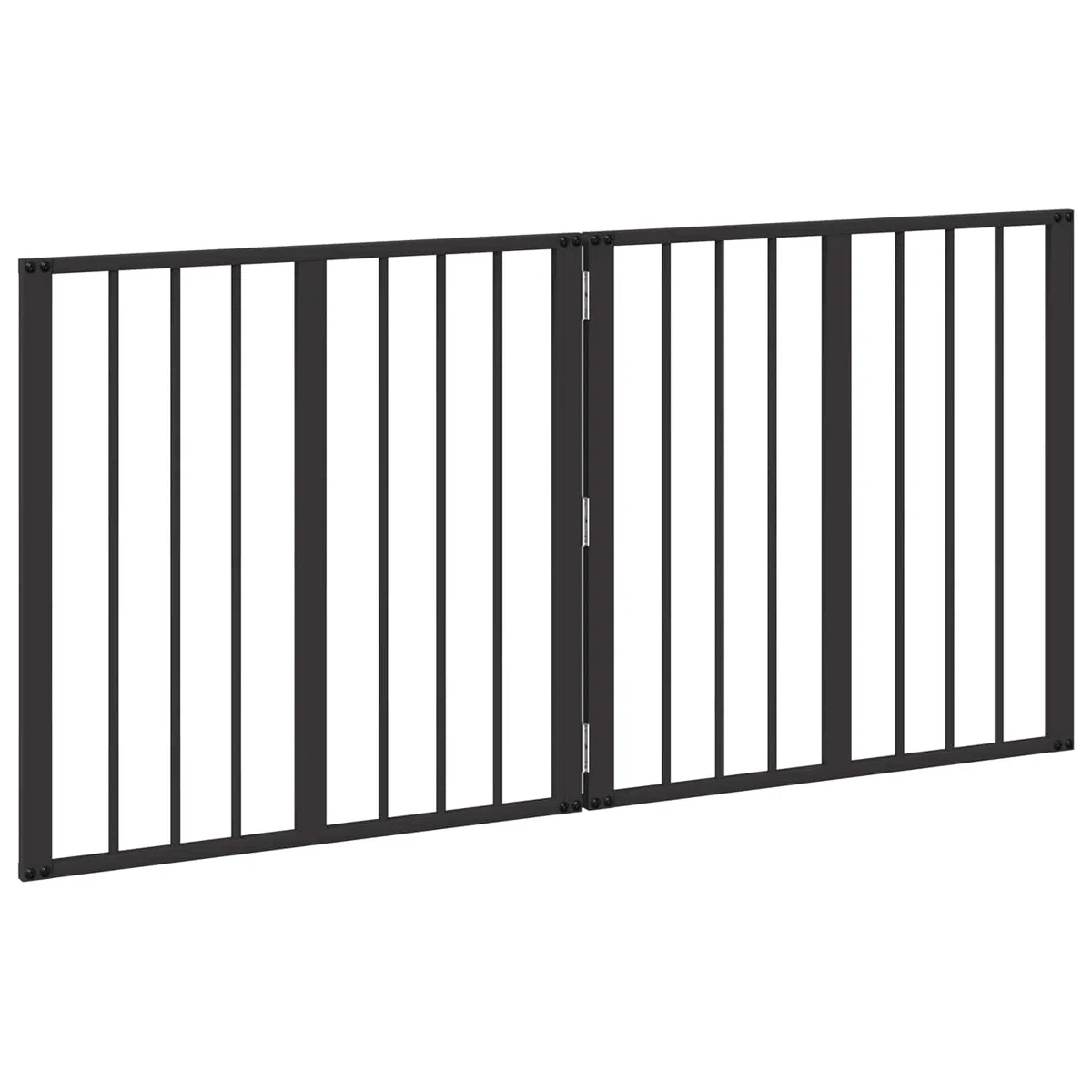 Portería para perros, 2 unidades, color negro, de acero galvanizado, 60 x 60 cm, plegable y plegable, parque modular y barrera para cachorros y perros, protección segura para interior y