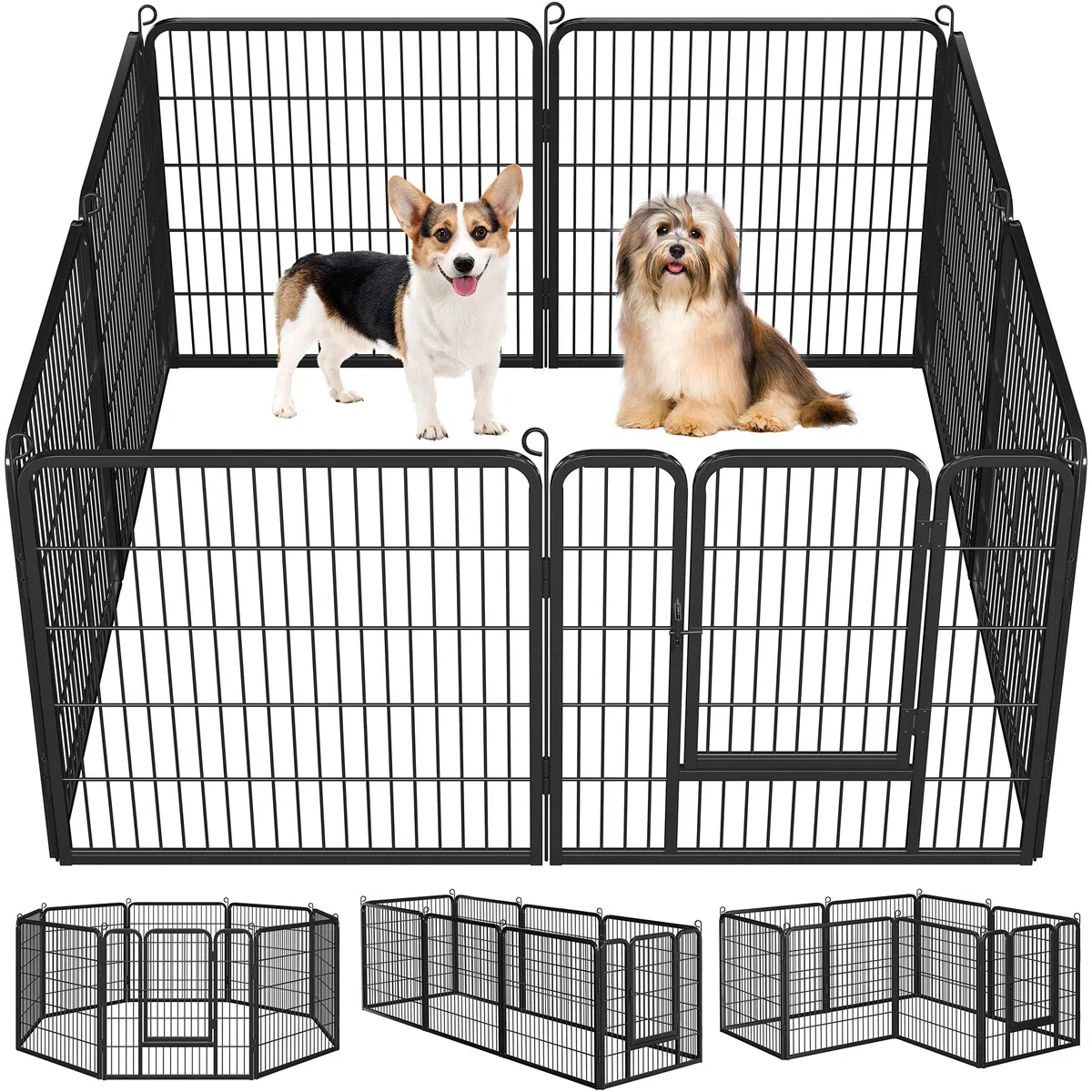 Yaheetech 8pcs Valla para Perros Metálica Corral Plegable 80x80 cm | para Animales Pequeños para Mascotas