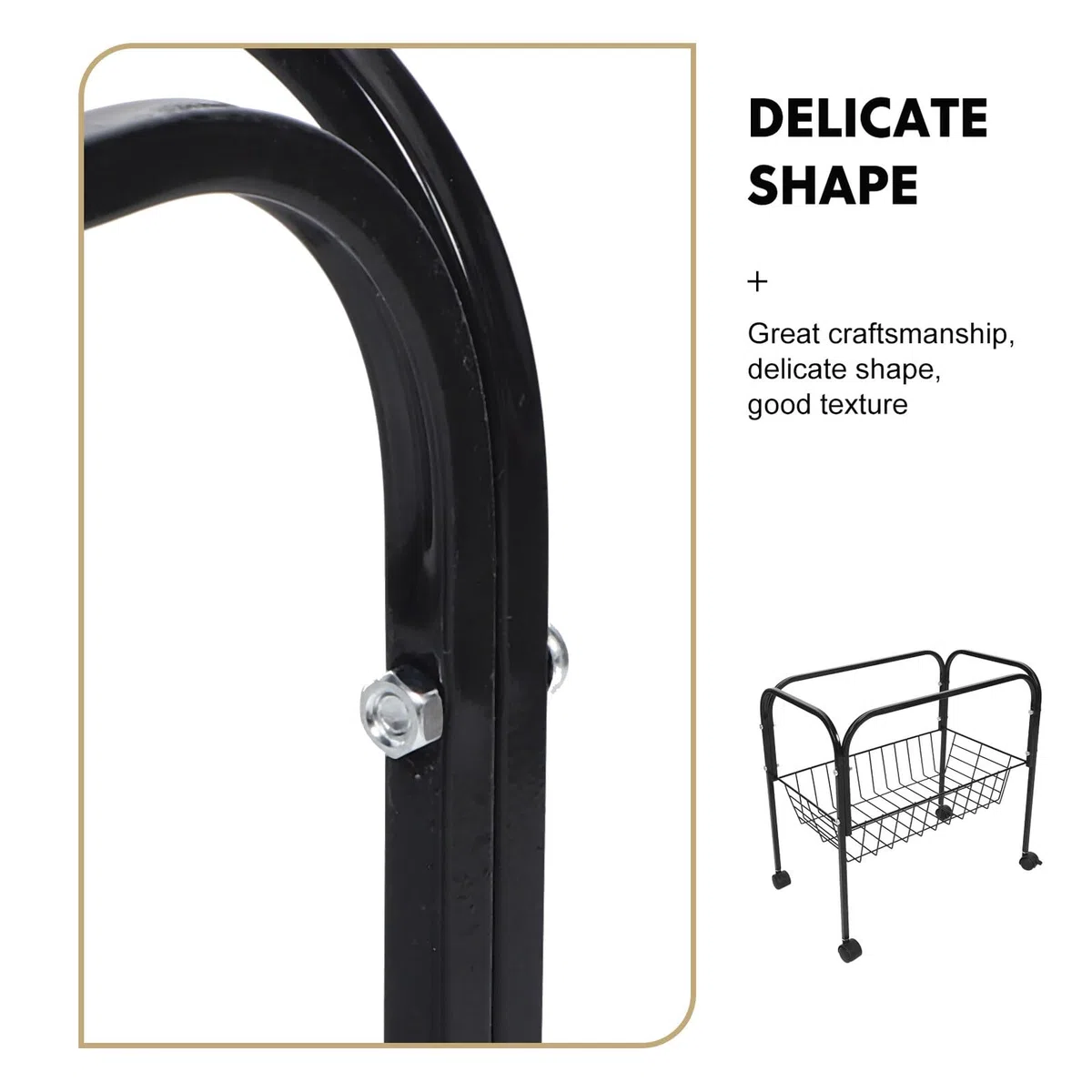 Hohopeti Soporte para Jaula de Pájaros Negro con Ruedas, Base Metálica de 45x45 Cm, Estante de Almacenamiento Integrado, Soporte para Jaulas Pequeñas de Pájaros y Hámster, Adecuado