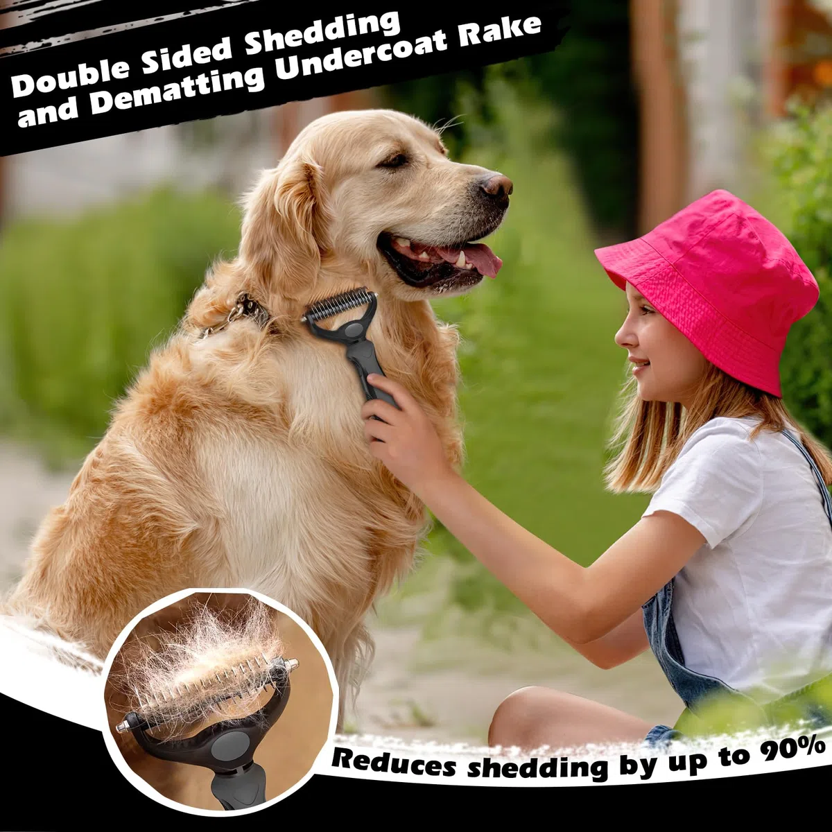 Augwind 3 cepillos para perros, cepillo para perros para desprendimiento, cepillo para perros, peine para perros, suministros premium para mascotas (gris negro)