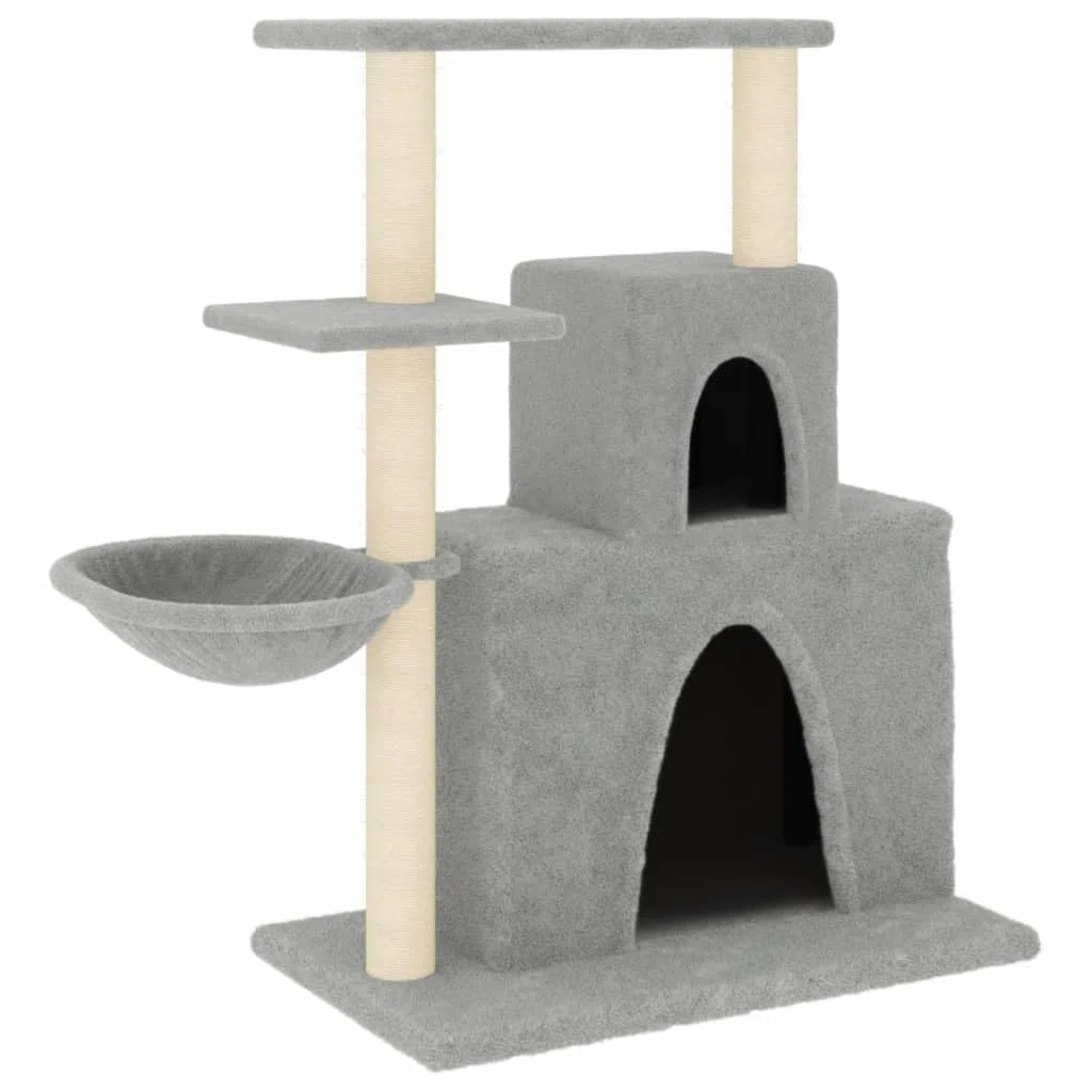 Rascador para Gatos con Postes de sisal Gris Claro 83 cm, CIADAZ Rascador Gato, Arbol Rascador para Gatos, Gatos Accesorios, Torre Gatos, Arranhador para Gatos, Casa para Gatos