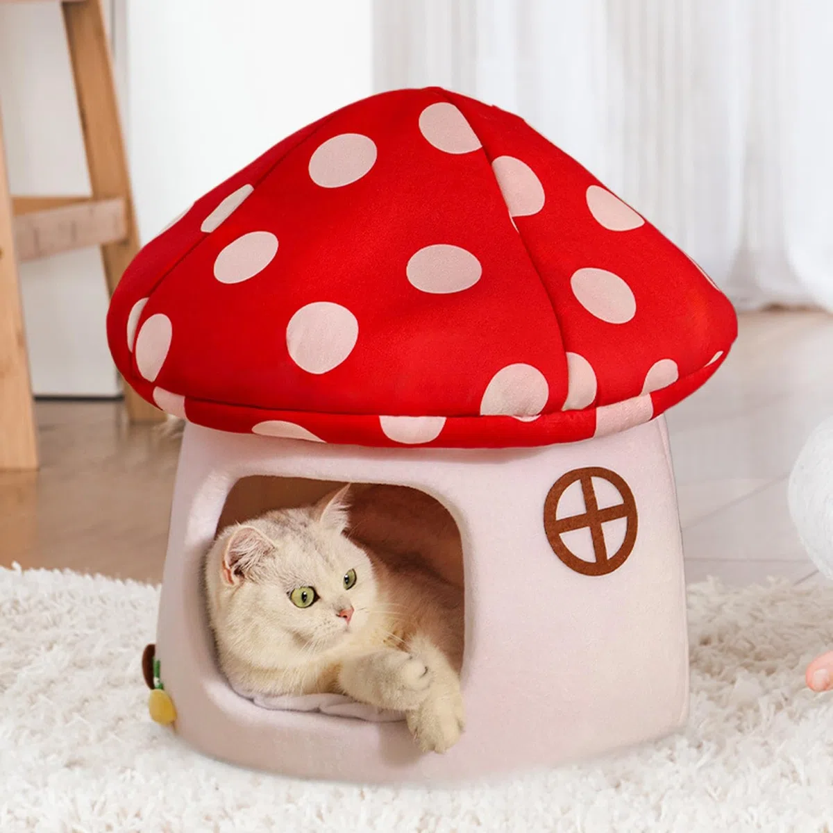 Cama de dormir para gatos – Cama para mascotas semicerrada | Cama de dormir y cálida, tienda de campaña para mascotas pequeñas, gatos y cachorros | Tienda Cálida Acogedora Cuevas Camas Suave Felpa Nidos Calentita Para Perros Pequeños Gatos Cachorros