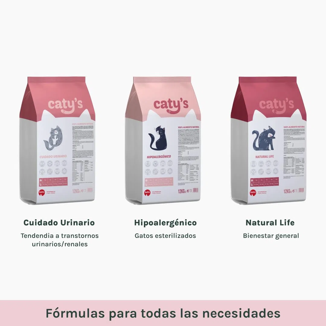 Caty’s Pienso Natural para Gatos Esterilizados 12 Kg - Comida Seca de Salmon – Comida Hipoalergenico de Alta Digestion - Sin Maíz ni Soja - Producto Nacional 100%