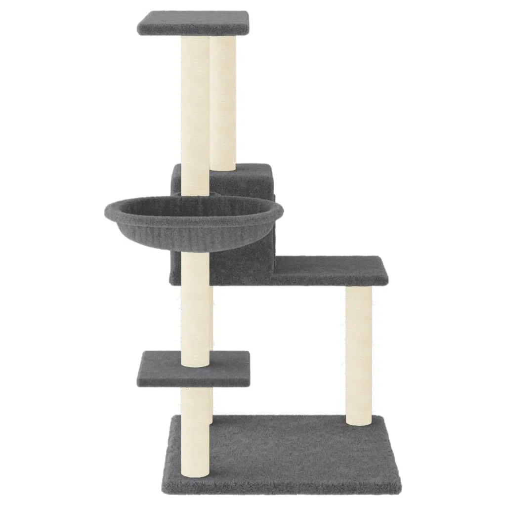 Rascador para Gatos con Postes de sisal Gris Oscuro 95 cm, CIADAZ Rascador Gato, Arbol Rascador para Gatos, Gatos Accesorios, Torre Gatos, Arranhador para Gatos, Casa para Gatos