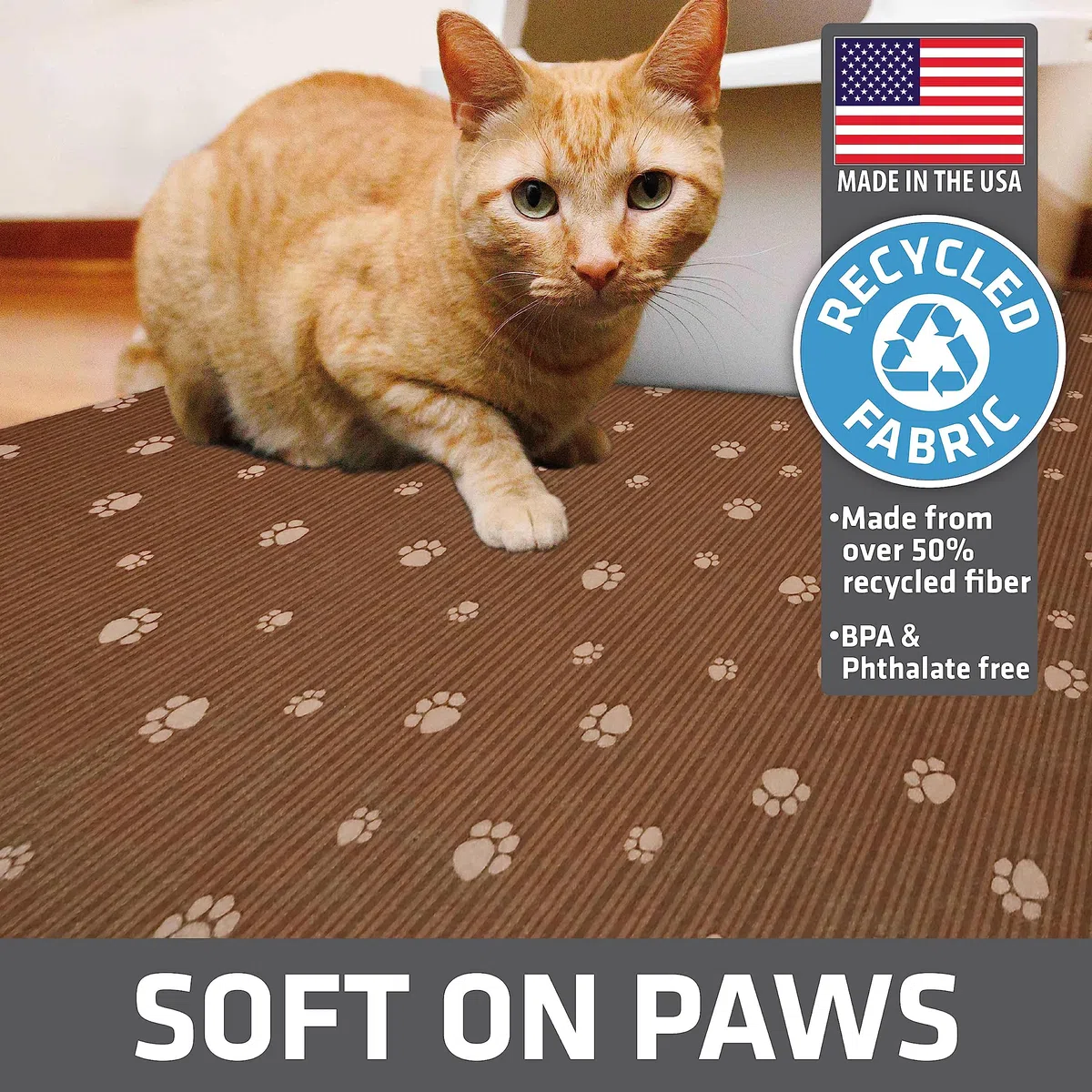 Drymate Tapete original para arena para gatos, contiene desorden de la caja, protege los suelos, a prueba de orina, lavable a máquina, suave para las patas de gatito, absorbente, impermeable
