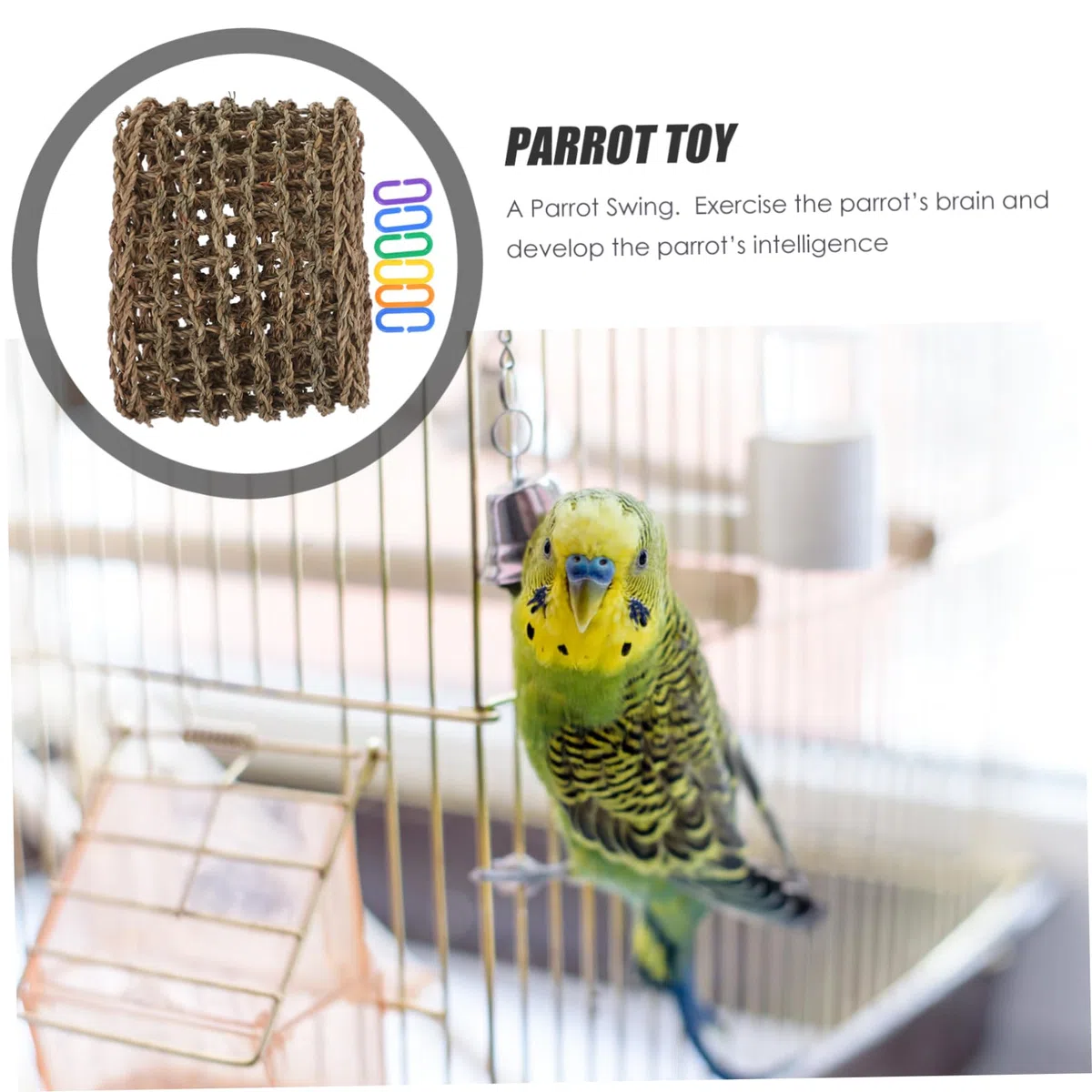 Hamaca para Pájaros y Cacatúas, Columpio de Hierba Resistente