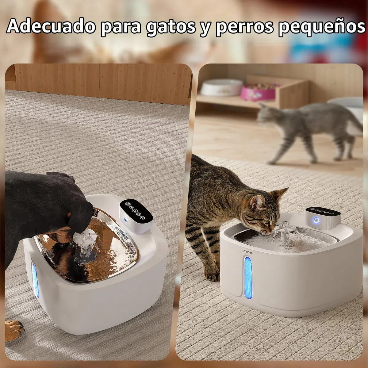Fuente para Gatos Sin Cable con Sensor de Movimiento - 7 Filtros + 3 Esponjas - 3,2L Ultra Silenciosa (25 dB) Bebedero Gatos y Perros pequeños, Inalambrico, Batería Recargable 4000 mAh