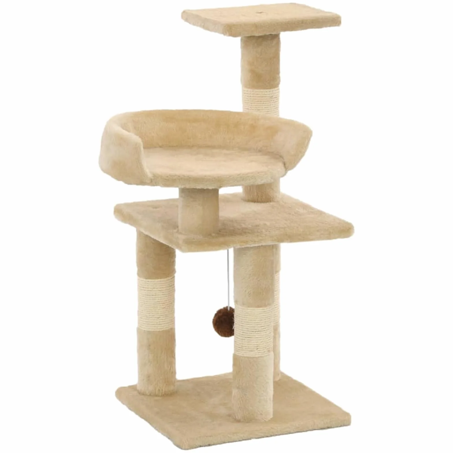 Rascador para Gatos con Postes de sisal, Arbol para Gatos, Gatos Accesorios, Arranhador para Gatos, Arbol Rascador Gatos, 65 cm Beige