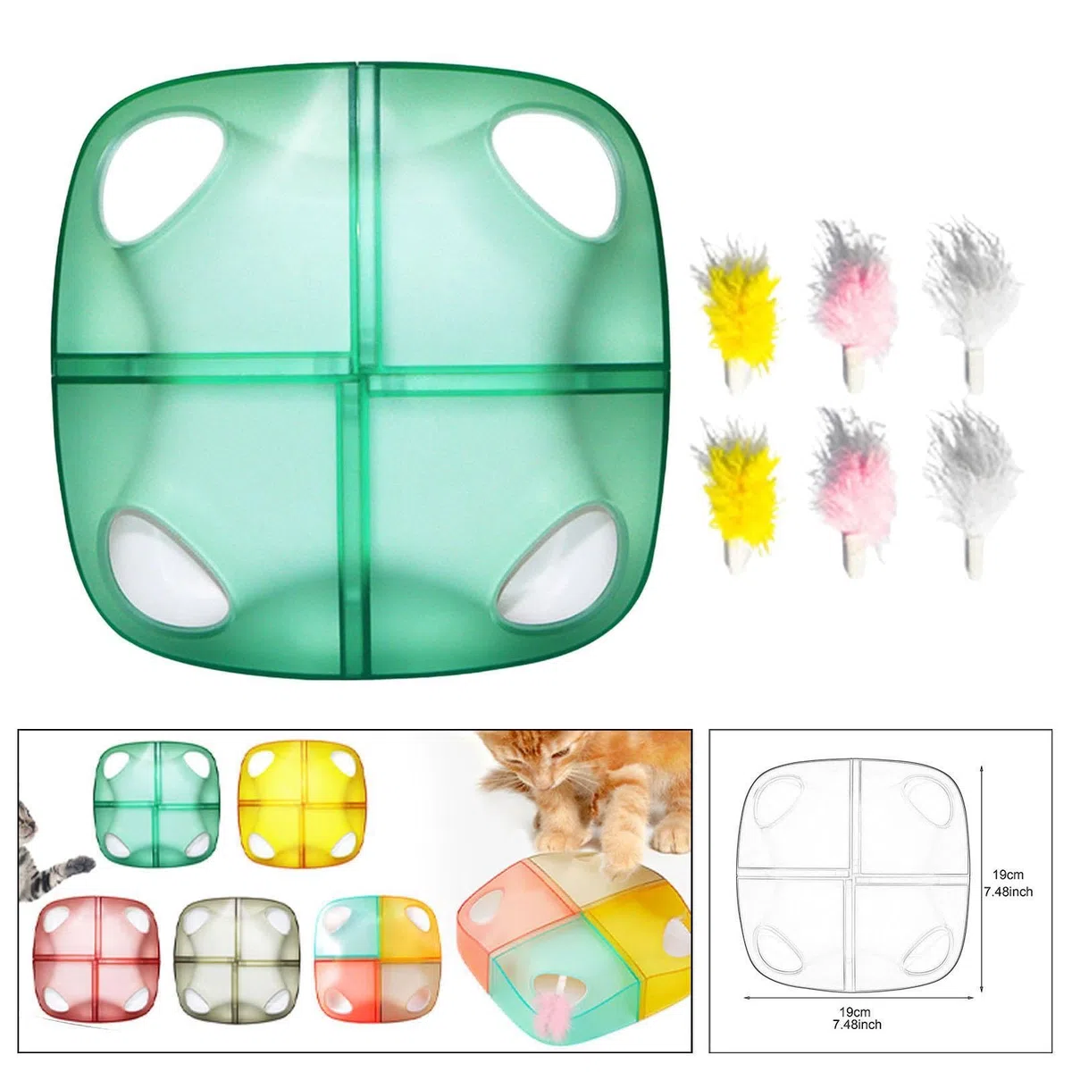 Juguete Electrónico Interactivo para Gatos, con Sensores, Divertido Mueble Protector, Regalos para Mascotas, Juguete para Gatitos, reemplazo Verde