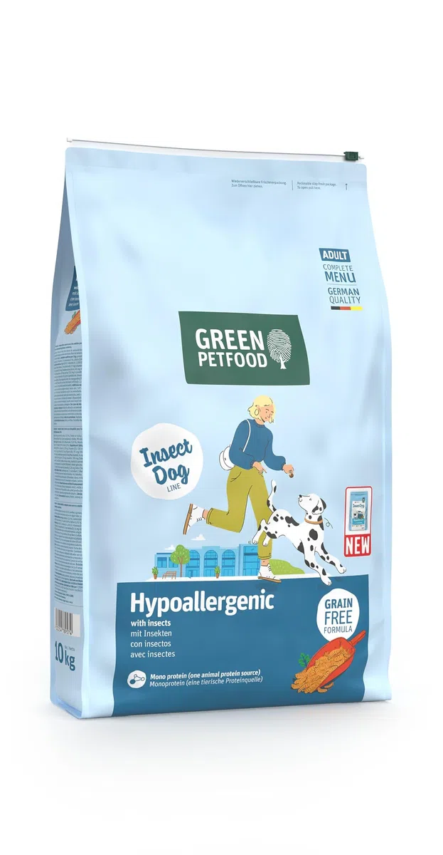 Green Petfood InsectDog Hypoallergen con insectos (1 x 10 kg) | Adulto | alimento seco premium para perros adultos alérgicos | sin cereales | alimento sostenible para perros | calidad alemana | 1 pack