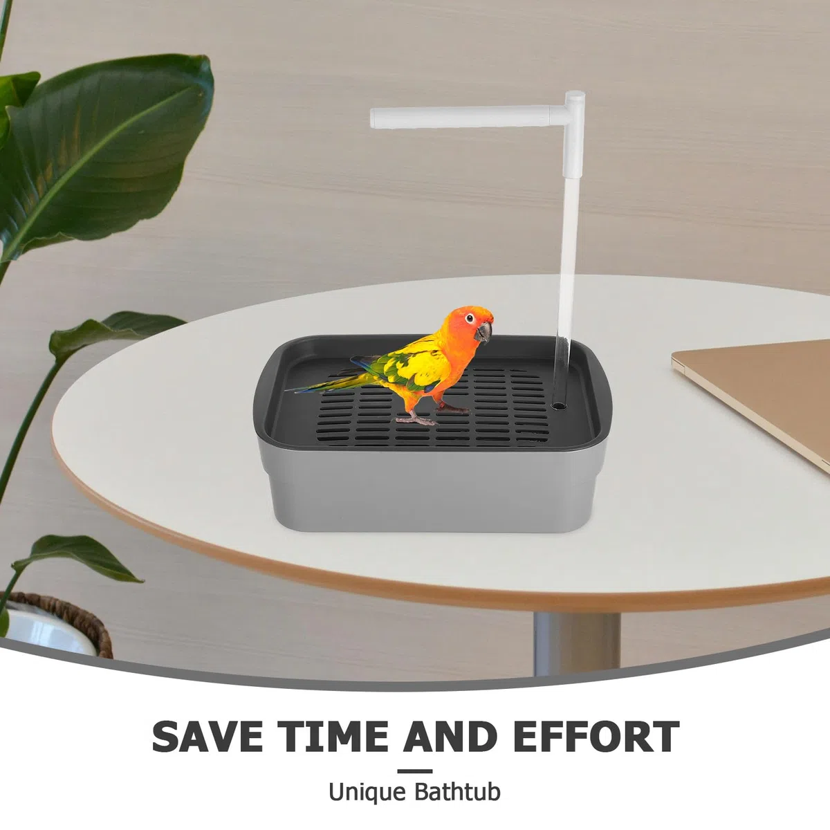 HEALLILY Bañera Automática para Periquitos y Agapornis con Circulación de Agua y Ducha Integrada para Jaulas de Pájaros Material Abs Diseño Especial para Loros