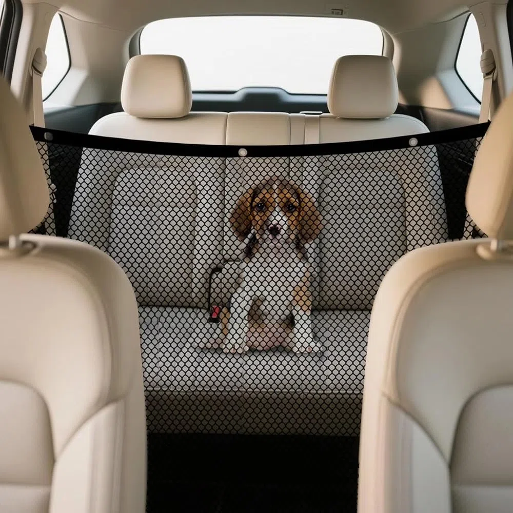 Barrera de coche para mascotas para BMW Serie 2, 3, 4, 5, 7, 8, red protectora para perros, divisor de carga flexible para asiento trasero