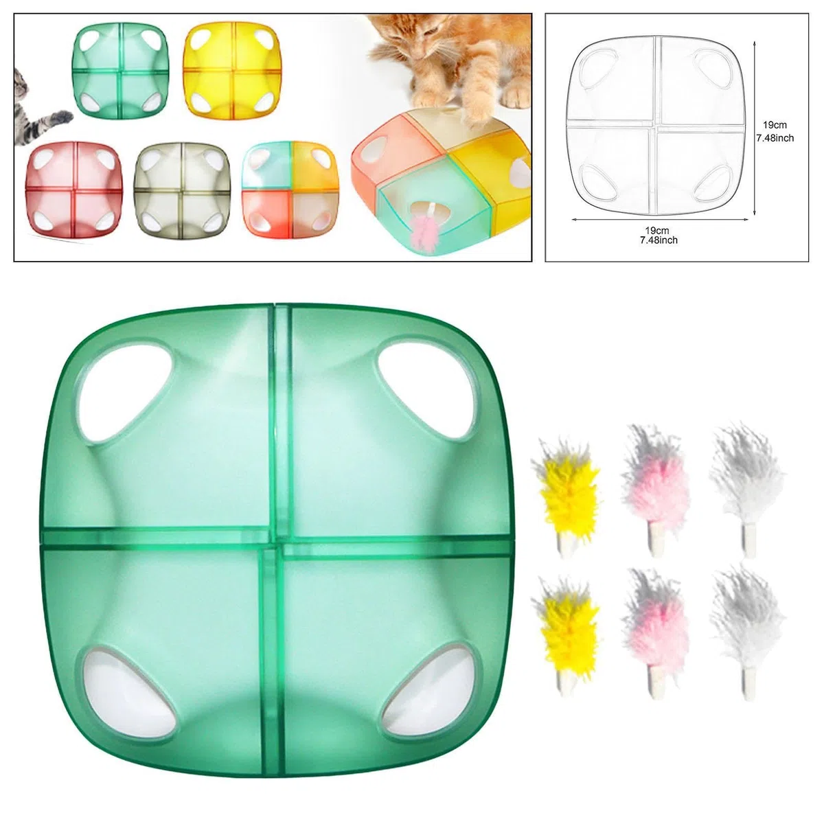 Juguete Electrónico Interactivo para Gatos, con Sensores, Divertido Mueble Protector, Regalos para Mascotas, Juguete para Gatitos, reemplazo Verde