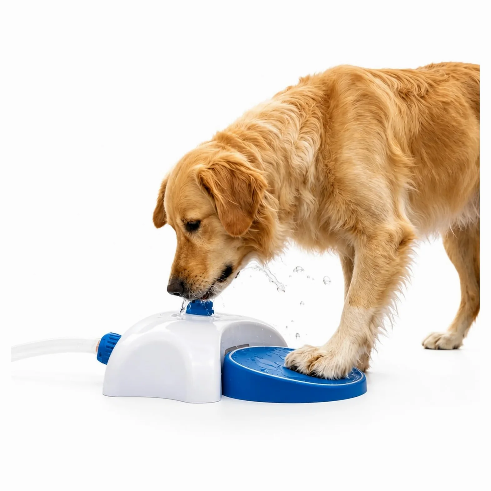 Fuente para Beber para Mascotas, Pise La Fuente De Agua para Perros Dispensador Bebidas Mascotas