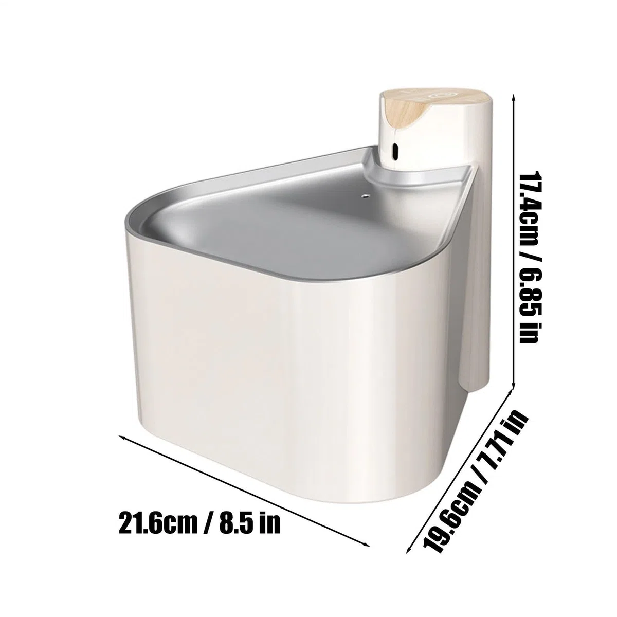 Fuente De Agua Para Gatos Bandeja de Acero Inoxidable Recargable USB, 1.6L | fuente de agua para perros Para Salón Balcón Tienda Mascotas Exterior Perro Cachorro Y Gatito
