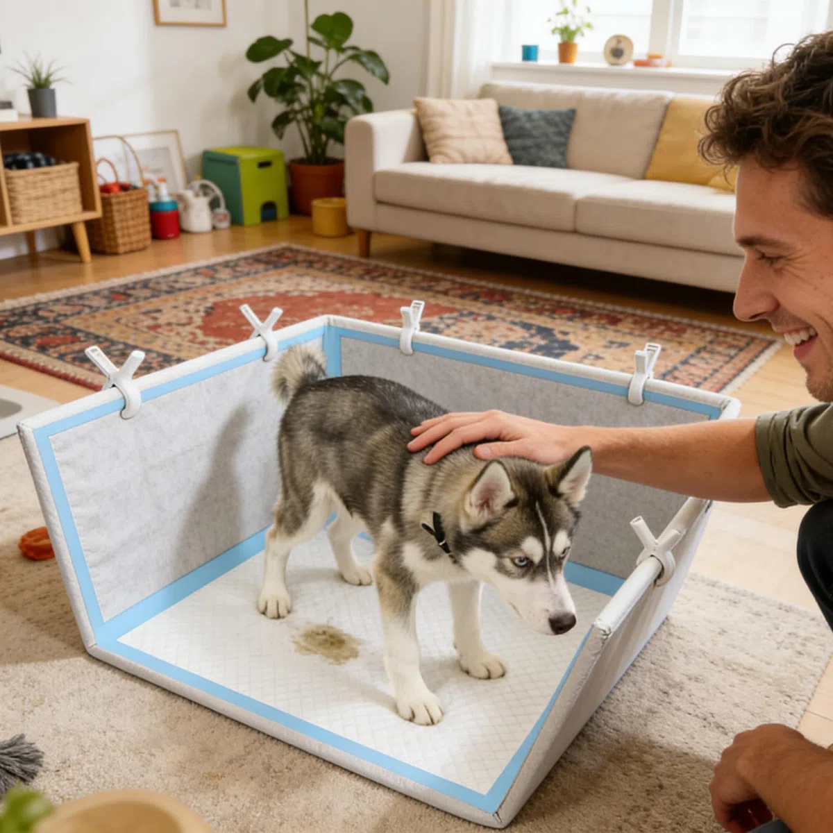 Bandeja Higiénica para Perros Paredes Altas Impermeables para Mascotas | Porta Bandeja De Para Perros Baño Para Cachorros Para Cachorros Perros Medianos Y Grandes Entrenamiento Casa Balcón