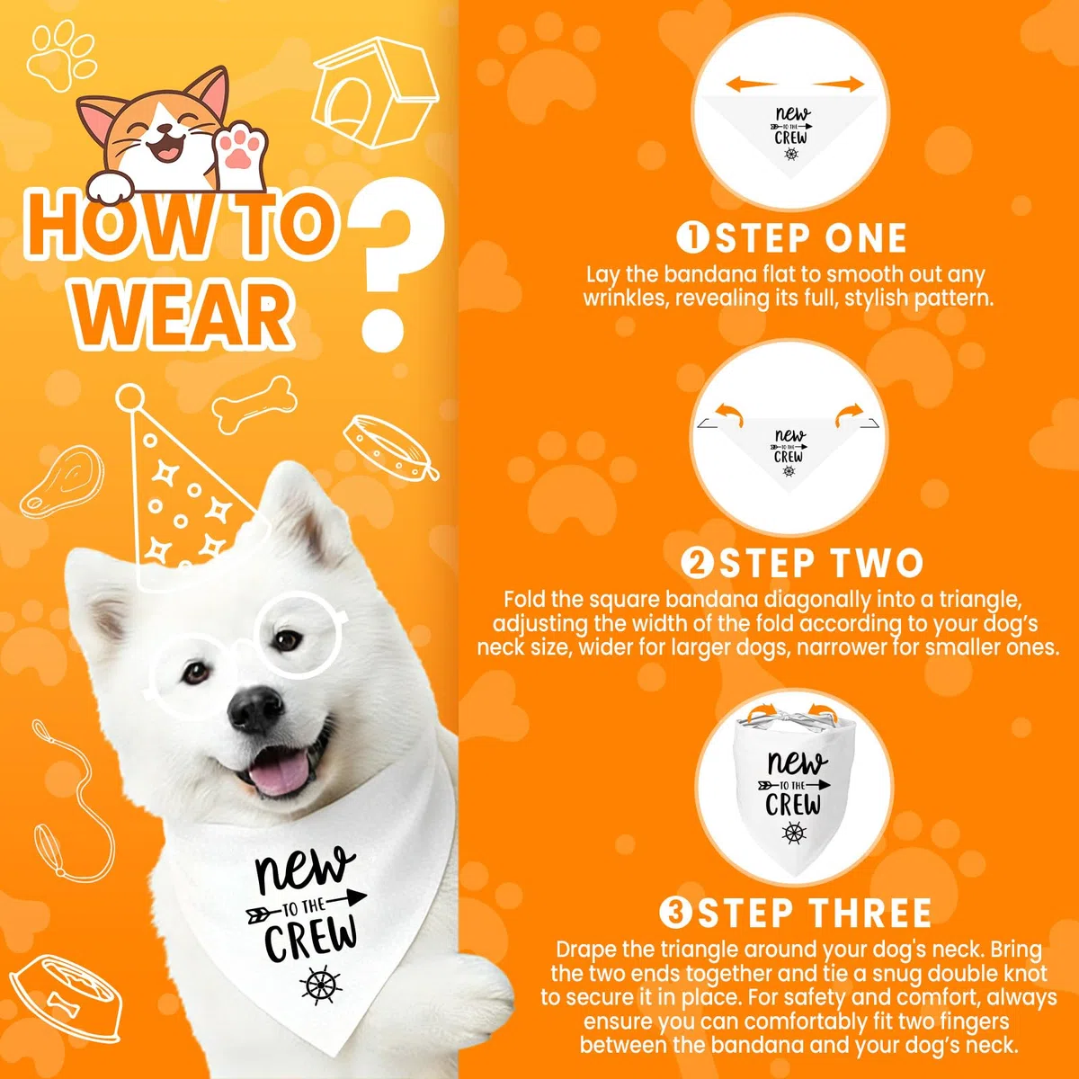 New to The Crew - Bandana para perro, anuncio de nuevo cachorro, revelación de género, regalo para nuevos propietarios, bandana para cachorros, regalos para dueños de perros, baberos triangulares