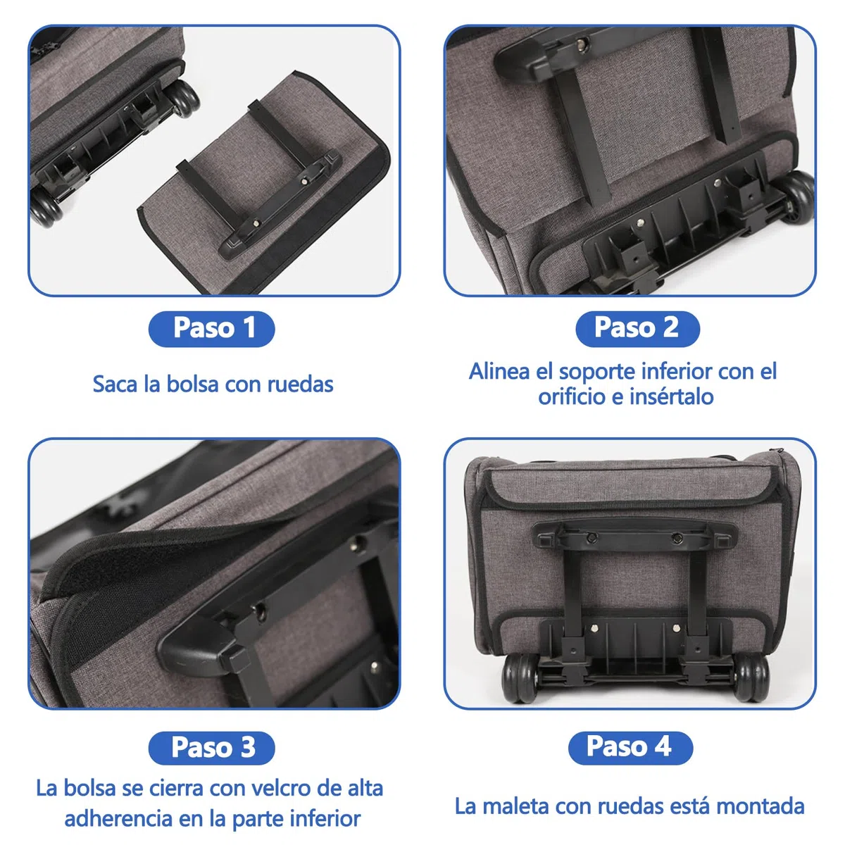 Galatée Bolsa De Viaje con Ruedas para Mascotas, Fabricada En Tela Oxford Transpirable, No Requiere Instalación, Es Plegable y Fácil De Guardar, Apta Tanto para Perros como para Gatos (Gris)