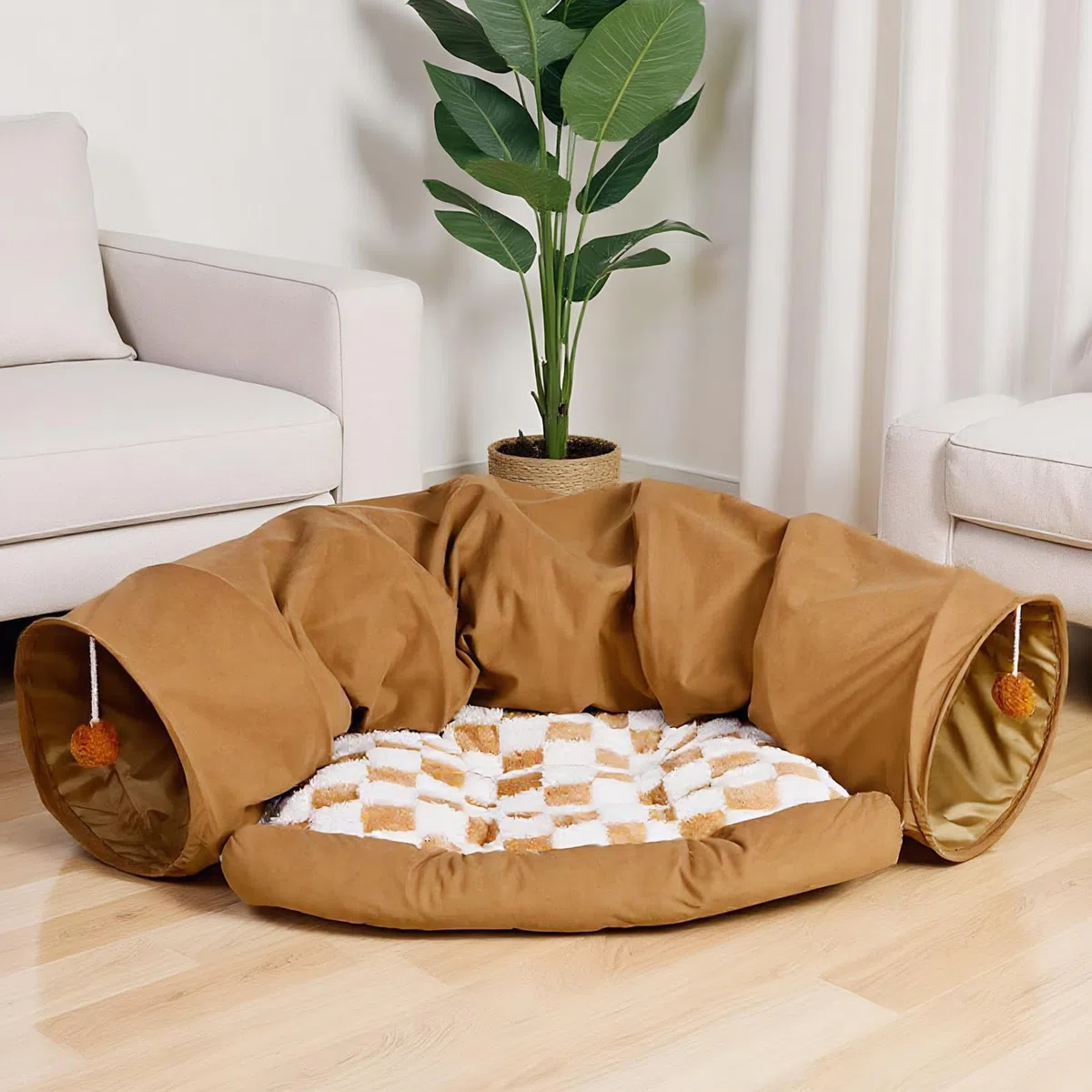 Túneles y Tubos de Gatos Casa Cueva Lavable Gruesa para Juego Y Ejercicio